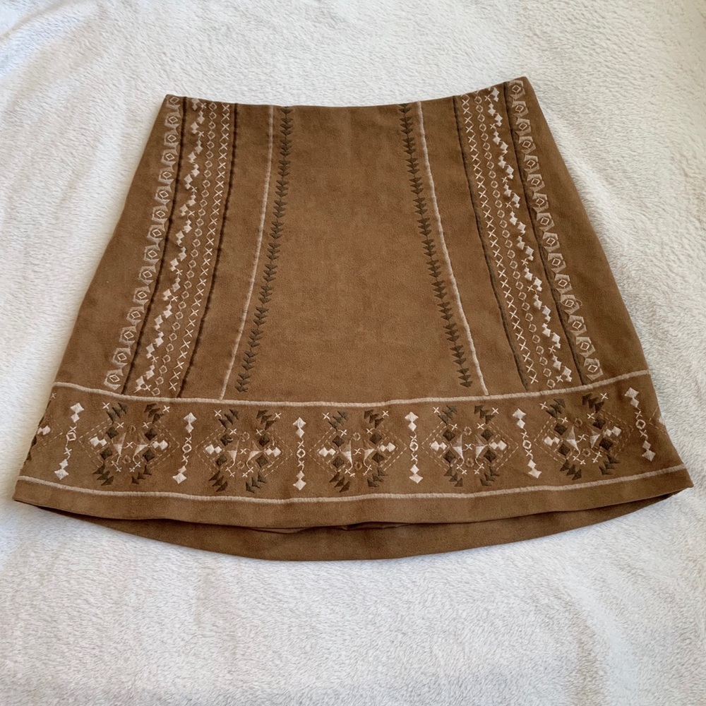 Abercrombie & Fitch Suede Tan A-line Skirt